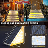 AUDLES LED Solar Step Lights Waterproof Outdoor Stair Lights, Warm White Solar Deck Lights IP67 Solar Decoration Lights for Yard, Patio, Garden, Walkways, Front Door, Pathway, Driveway, Porch 12 Pack