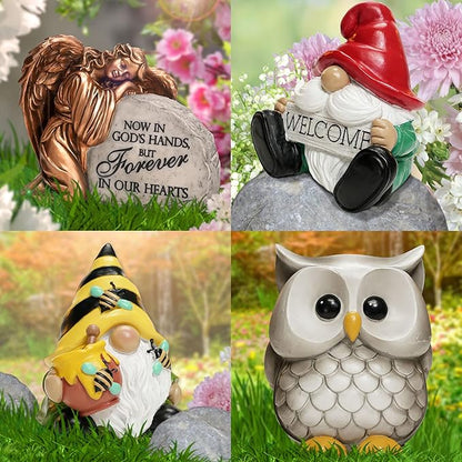 Spoontiques - Decorative Garden Statue - Colorful Home Décor for Indoor or Outdoor Use - Patio Decoration - Garden Accessory - Owl Garden Statue (15043)