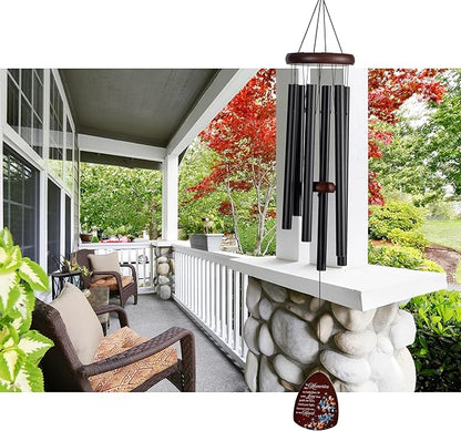 Memorial Wind Chimes for Loss of Loved One, Windchimes in Memory of a Loved One, Sympathy Gift Baskets, Bereavement Condolence Gifts, Memorial Gifts for Loss of Mom, 32" Sympathy Butterfly, Black