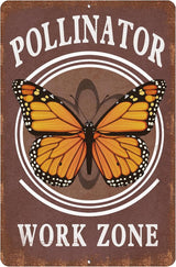 Vintage Garden Signs pollinator work zone Retro Yard Metel Tin Signs outdoor Aluminium Wall Decor