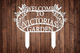 Personalized Metal Garden Sign with Stake, Custom Garden Decor for Outdoor, Custom Family Name Sign, Patio Decorations, Lawn Art, Farmhouse Decorative, Housewarming Gift (CstmDesign3)