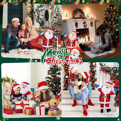 Lighted Christmas Santa Claus Outdoor Decorations, Christmas Standing Santa Claus 3D Super Large Lighted Holiday Displays Family Set Decoration Outdoor Indoor Yard