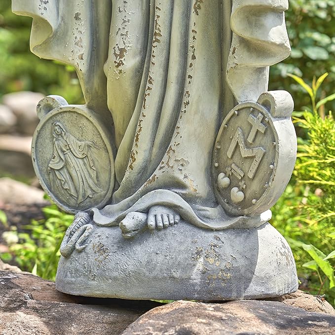 Zaer Ltd. 36" Tall Outdoor/Indoor Magnesia Based Cement Mary Statue