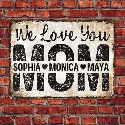 Custom Garden Signs Personalized Metal Tin Sign for Women, Retro Funny Mom Metal Sign for Outdoor, Patio, Yard Rustic Home Decor Gift for Mothers Day, Grandmas, and Gardening Lovers