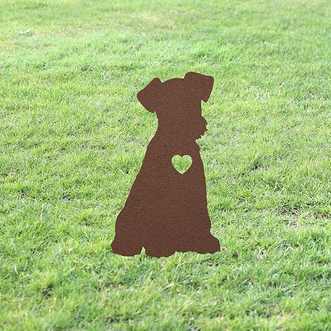 Personalized Miniature Schnauzer Garden Statue Stake Miniature Schnauzer Outdoor Art Decor Memorial Remembrance Sculpture Statue for Yard Garden Porch Lawn Grassland Park Farm Flowerpot Decor.