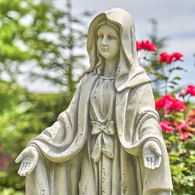 Zaer Ltd. 36" Tall Outdoor/Indoor Magnesia Based Cement Mary Statue