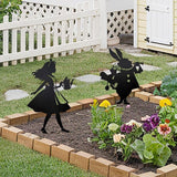 Alice Garden Decor Wonderland Metal Garden Stake, Alice Outdoor Yard Decor for Lawn and Garden, Fantasy Alice Garden Statue Accent, Whimsical Outdoor Decor Gift Unique Gifts for Women & Alice Lovers