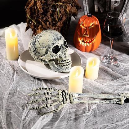 RunNico 500" x 85" Halloween Creepy Cloth - White Halloween Spooky Fabric Cloth - Large Creepy Spooky Halloweens Decorations for Haunted House Window Backdrops Garden Party
