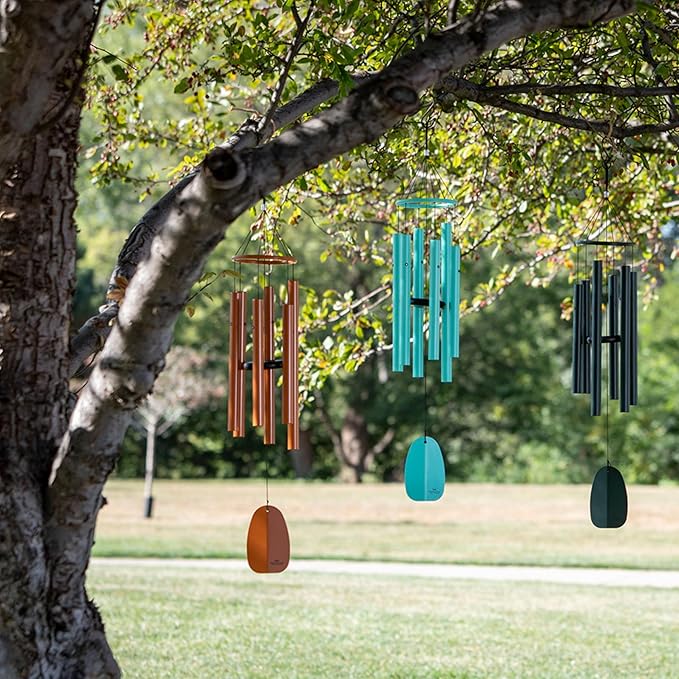Woodstock Chimes Bells of Paradise Medium 32" Orange Outdoor Memorial Gift, Wind Chimes for Backyard, Porch, Garden Patio Decor, Deep Tone Windchime BPMTER