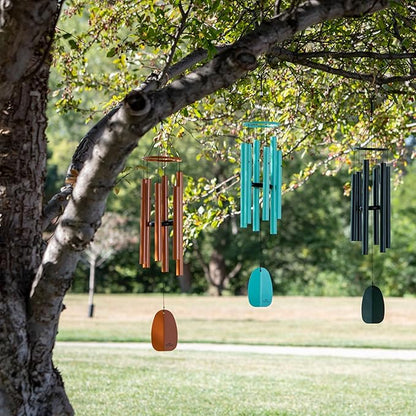 Woodstock Chimes Bells of Paradise Medium 32" Orange Outdoor Memorial Gift, Wind Chimes for Backyard, Porch, Garden Patio Decor, Deep Tone Windchime BPMTER