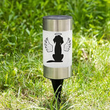Solar Dog Memorial Garden Light, Outdoor Pet Remembrance Keepsake with Angel Silhouette, Automatic Dusk to Dawn LED Yard Stake