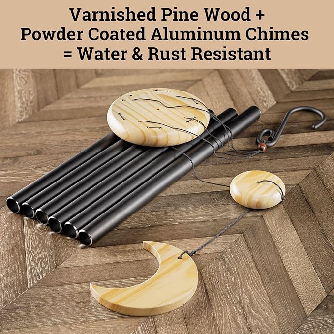 Wind Chimes for Outside - 32" Aluminum & Pine Wood Relaxing Windchimes Outdoors Unique - Large Wind Chime - Memorial Wind Chimes for Loss of Loved One - Memorial Windchimes in Memory of A Loved One