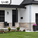 U-nitt Rain Chain Water Collection for Gutters Rainwater Catcher & Diverter, 8.5 FT Chains for Outside Garden Patina Square Cups, Roof Downspout, Works with Heavy Rain, w/ Gutter Clip for Rainchains