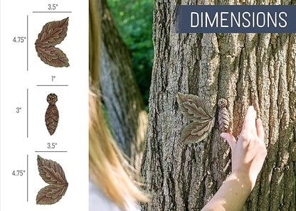 NAT & Jules Pinecone Butterfly Brown 3 inch Resin Stone Outdoor Tree Face Statue
