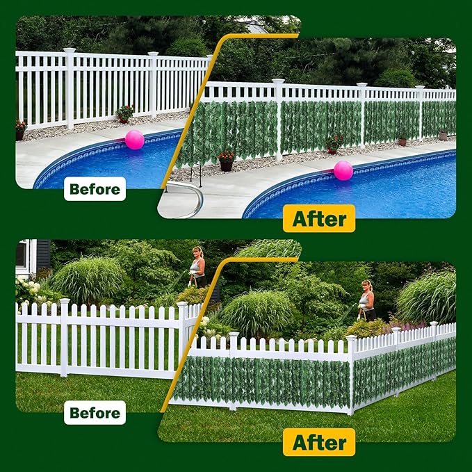 120x40 Inch Artificial Ivy Privacy Fence Screen, Faux Ivy Greenery Backdrop Ivy Vine Leaf Hedges Fencing Panels Greenery Wall Privacy for Patio, Balcony, Garden, Backyard Indoor Outdoor Decor