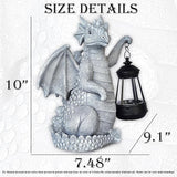 Solar Garden Decor Dragon Statues with Solar Lantern,Dragon Figurine Lights Outdoor Decorations for Yard Lawn Patio Balcony Whimsical Art Outside,Unique Housewarming Gift for Mom Grandma Women