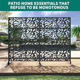GarveeLife Decorative Metal Garden Fence Panels, Black Outdoor Scroll Design Border for Yard, Flower Bed, Patio & Pool, Rust-Proof & Easy Snap-Together Installation, Flower
