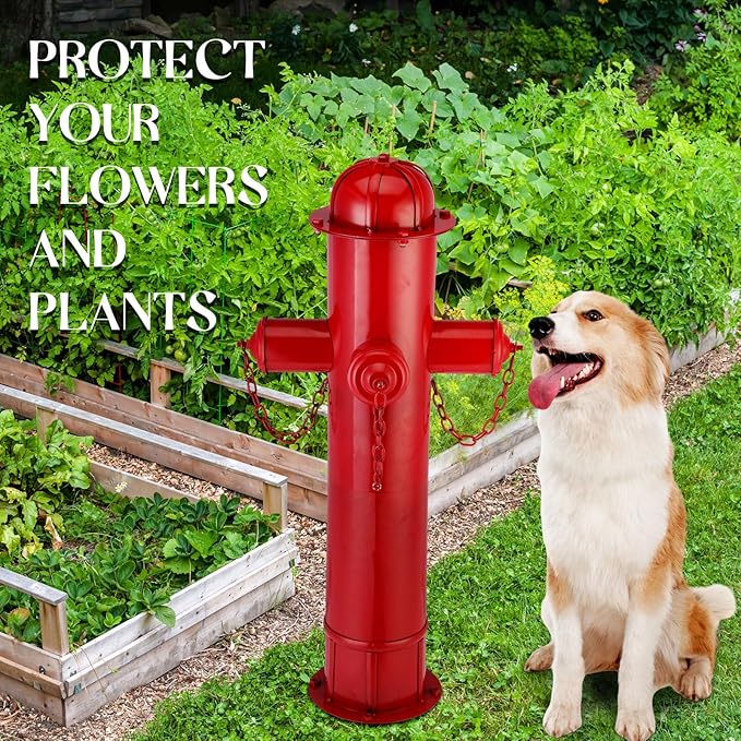 Foaincore Fire Hydrant for Dogs to Pee On, 31.5 Inches Red Puppy Pee Training Tool, Large Metal Fake Fire Hydrant Statue for Dogs Outdoor Yard Decor, Firefighter Gifts for Men