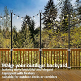 AILBTON 8 Pack 10Ft String Light Poles,Light Poles for Outside String Lights,Outdoor Light Poles with Fork,Metal Pole Stand for Patio,Backyard,Deck