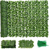 Faux Ivy Privacy Fence Screen 48PCS 20 x 20 Inch Artificial Faux Ivy Hedge Expandable Faux Privacy Fence with 100 pcs Zip Ties Decoration for Wall Screen, Outdoor Garden Wedding(472.5x40 inches)