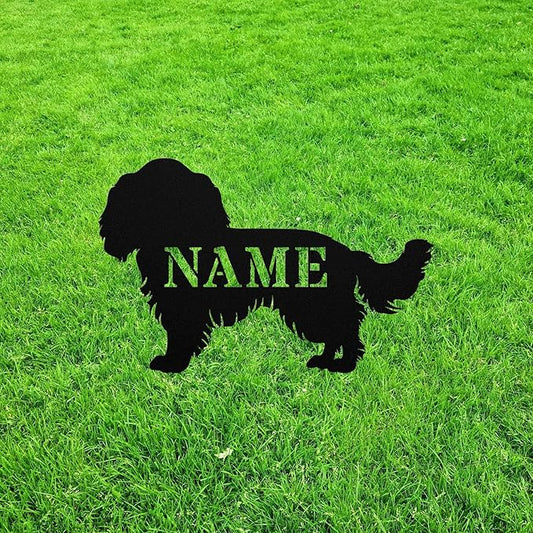 Personalized Cavalier King Charles Spaniel Yard Art Statue Stake,Custom Outdoor Garden Decor,Memorial Remembrance Sculpture Outdoor for Yard Garden Porch Lawn Grassland Park Farm Flowerpot Decor.