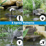 NFESOLAR Pond Filter Fountain, 20W Solar Filter Fountain with120 GPH Submersible Pump, 16.4ft Long Cable, 6.6ft Tubing for Outdoor Koi Pond, Fish Tank and Garden Water Features N3322