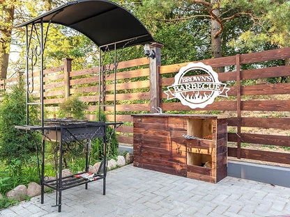 Personalized BBQ Grill Name Sign, Custom Metal Sign Dad's BBQ, Barbecue Garden Bar Outdoor Sign, Housewarming Birthday Gift Metal Sign Patio Decor Wall Grandpa Papa Gift