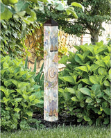 Studio M Art Pole Outdoor Decorative Accessory for Landscaping, Gardens, and Yards, 40 Inches Tall Weather Resistant PVC with Vinyl Wrap, Rosewood Ranch