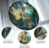 Fairy Mushroom Stained Glass Window Hanging Sun Catcher Halloween Haning Ornament Decoration Christmas Birthday Gifts for Lover and Friends