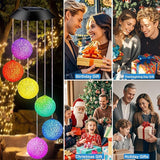 Solar Wind Chime for Outside,Hanging Wind Chimes for Outside,Solar Powered Color Changing Crystal Ball WindChimes,Patio Yard Outdoor Garden Porch Decor,Unique Ourdoor Gifts for Mom Grandma