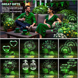 PEVOROS Garden Decor Solar Lights Outdoor,4 Pack 120LED Waterproof Colorful Solar Garden Lights Your Outdoor Decoration,Yard, Patio, Porch,Flower Pot,Pathway,Christmas (Green)