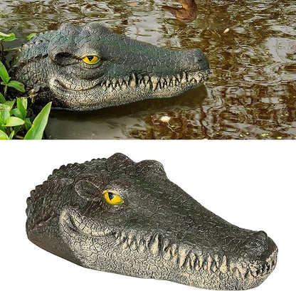 LUEUR Floating Alligator Head Garden Decor for Ponds & Pools – Realistic Crocodile Head Floating Ornament, Decorative Alligator Accent for Outdoor Water Features, Yard & Landscape Decoration