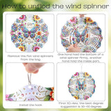 Metal Wind Spinners Outdoor - Butterfly Gifts 3D Stainless Steel Wind Spinner 12 Inch Flower Decor for Patio Lawn Garden Yard Hanging Kinetic Ornaments Gift for Women Mom Grandma Wife Friends