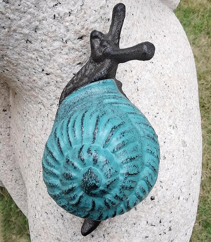 Snail Key Hiders Outside - Spare Key Hider - Hidden Key Holder for Outside, Garden Snail Statues Key Box (Vintage Blue)