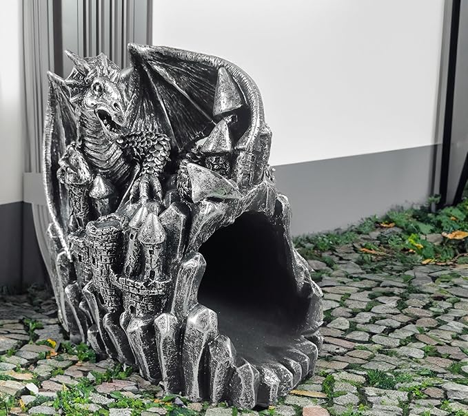 coolboy Gutter Diverter Rain,Dragon Statue Deco Gutter Extension Downspout, Eco-Friendly Resin Gutter Extender Diverter,Splash Block, Perfect Rain Gutter Downspout Extension for 3"x4" Downspouts