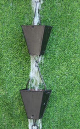 KAM Home Bronze Tapered Square Cups Rain Chain with Installation Kit (Black, 13)