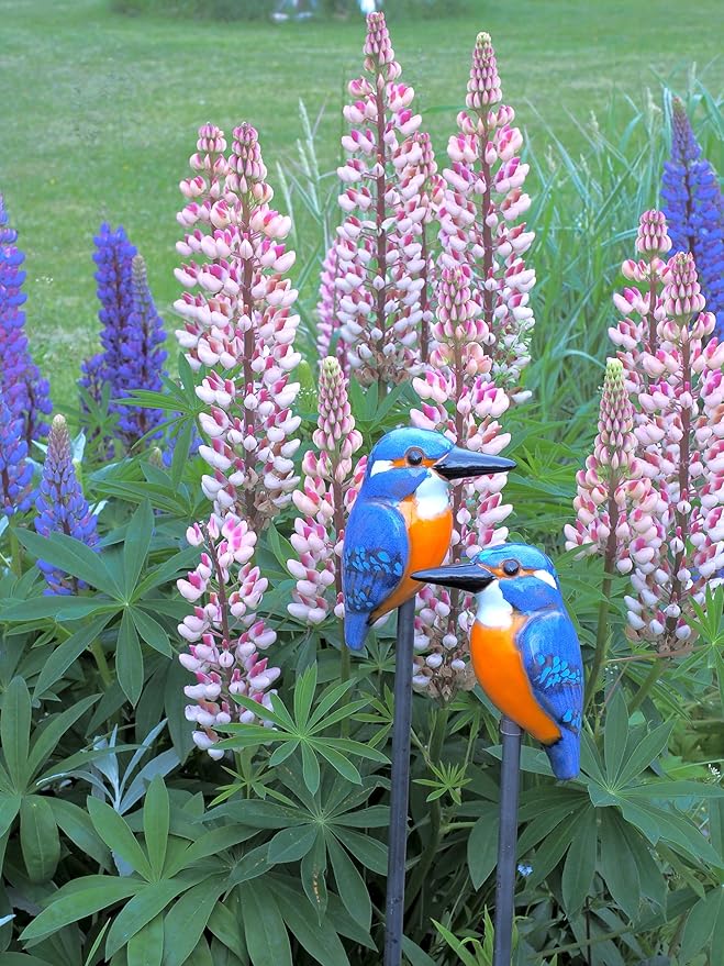 Ceramic Garden Decor - Bird Lawn Stake - Outdoor Statue - Perfect, Unique Gifts for Gardeners Woman, Men, Yard Gifts - Handmade, Frostproof, GK601-1