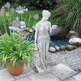 Design Toscano KY71304 Hebe Greek Woman Patron of Youth Indoor/Outdoor Garden Statue, Large Size, 10 inches Wide, 32 inches Tall, Handcast Polyresin, Antique Stone Finish