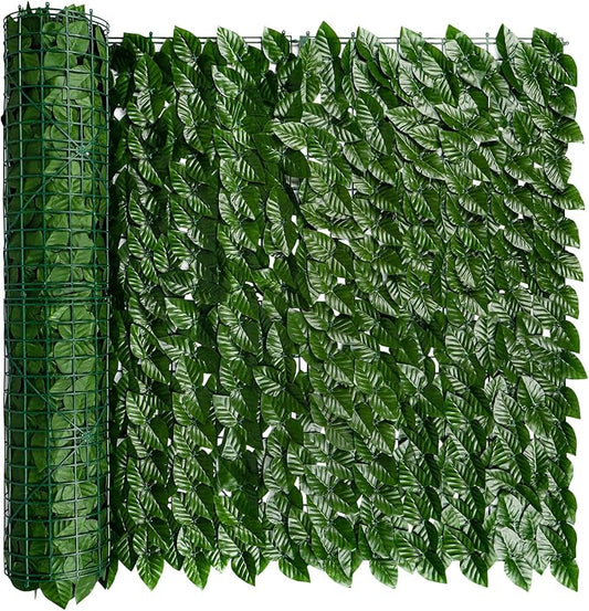 iCover Artificial Ivy Privacy Screen for Fence, 59x157in Strengthened Joint Prevent Leaves Falling Off, Faux Hedge Panels Greenery Vines, Decorative Fences for Outdoor, Garden