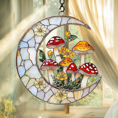 Mushrooms Acrylic Suncatcher Mushroom & Sun Catchers Indoor Windown Suncatchers for Windows Hanging Christmas Suncatchers Window Decor Outdoor