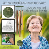 Memorial Wind Chime for Loss of Son, 31" Wooden Sympathy Wind Chime for Outside, in Memory Bereavement Condolences Remembrance Sympathy Gift for Funeral, Sentimental Memorial Gift for Family