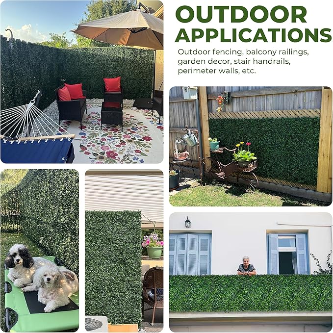 Artificial Ivy Privacy Fence Screen: 80"x 120" (67 SQFT) 4-Layer Leaf UV-Anti Faux Greenery Boxwood Backdrop Ivy Vine Leaf Fence Panels for Outdoor, Indoor, Garden,Backyard and Decor