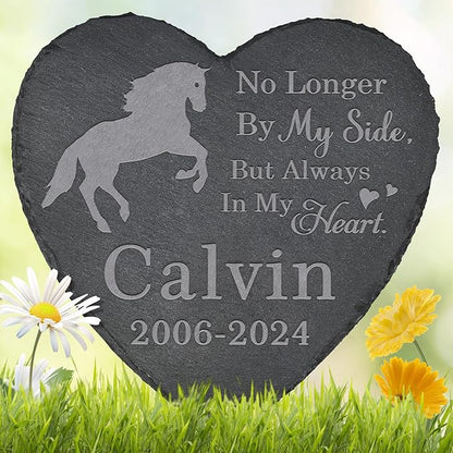 Pet Memorial Stone Horse - Horse Headstone - Horse Memorial Stone - Horse Memorial Gifts - Loss of a Horse - Horse Loss Gifts (Heart-Shaped)