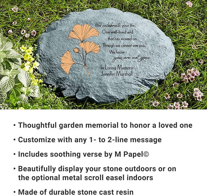 Let's Make Memories Personalized Sympathy Garden Stone - Always with Us - Condolence & Memorial Gift - Customize with Message -11" Lx6 Wx3 D