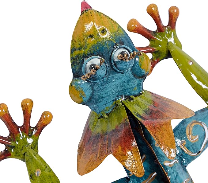 Deco 79 Metal Lizard Home Wall Decor Indoor Outdoor Wall Sculpture, Wall Art 15" x 5" x 29", Multi Colored