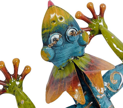 Deco 79 Metal Lizard Home Wall Decor Indoor Outdoor Wall Sculpture, Wall Art 15" x 5" x 29", Multi Colored