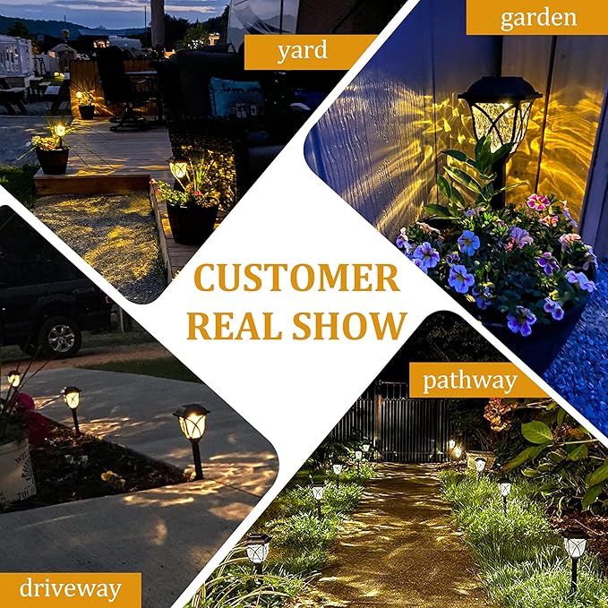 GIGALUMI Solar Lights Outdoor Waterproof, Fiber Optic Lights Decorative for Yard Pathway Flowerbed Garden Decor