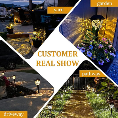 GIGALUMI Solar Lights Outdoor Waterproof, Fiber Optic Lights Decorative for Yard Pathway Flowerbed Garden Decor
