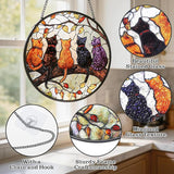 Cat Stained Glass Window Hanging with Hook – 6.3" Handcrafted Suncatcher, Vibrant Decor for Living Room Office, Unique Gifts for Women, Mom, Teen Girls, Cat Lovers