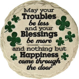 Spoontiques St Patrick's Day May Your Troubles Stepping Stone - Decorative Garden Stone for Yard, Patio, Garden or Walkway - Outdoor or Indoor Home Decor